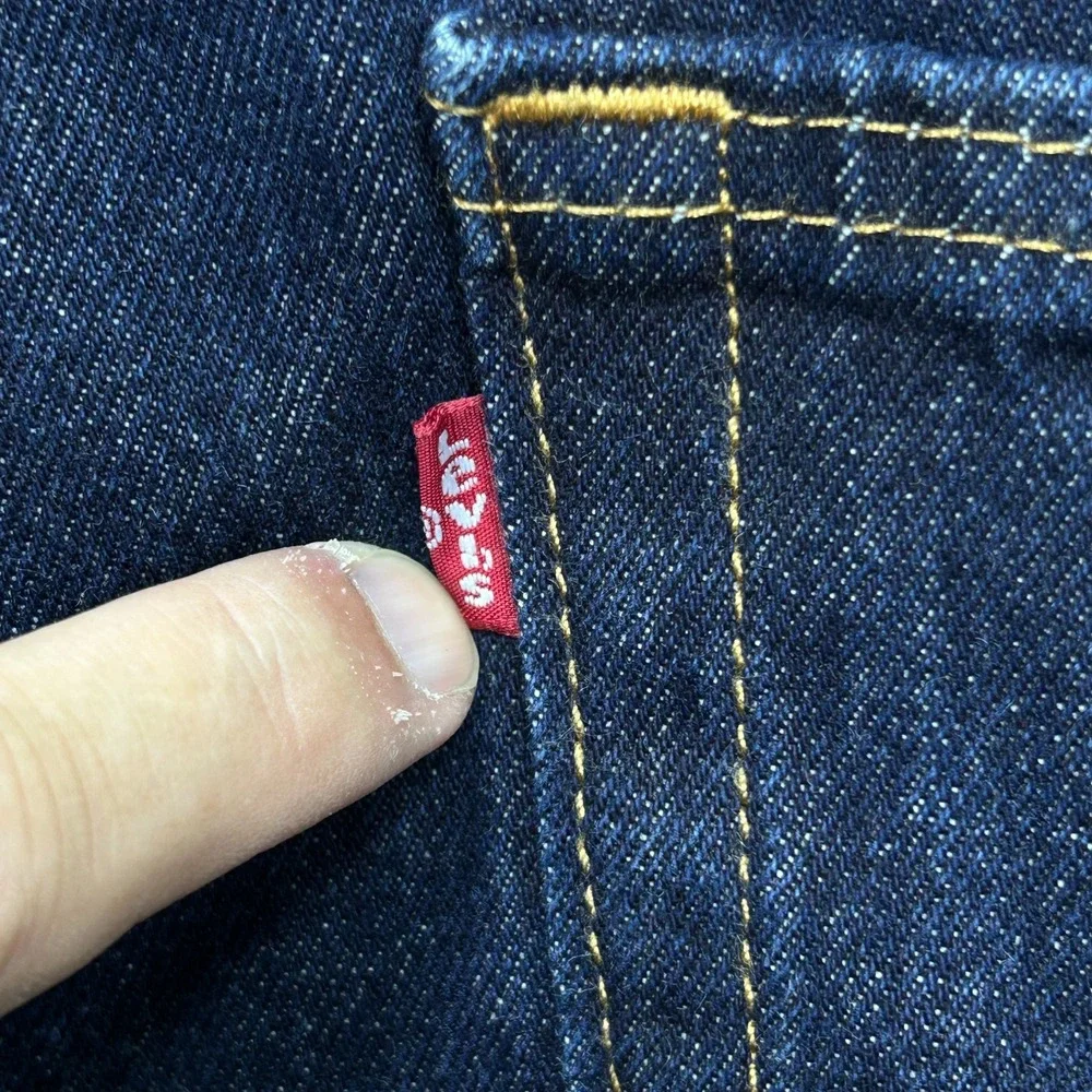 Levi's 505 Regular Fit Jeans Mens 40x30 Dark Indigo Blue Straight Leg Denim